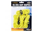 Milestone Camping Hi-Vis Guy Ropes (4 pack)